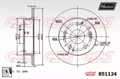 MAXTECH 8511240080 -  Тормозной диск