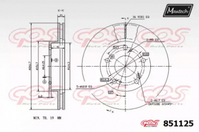 MAXTECH 8511250000 -  Тормозной диск