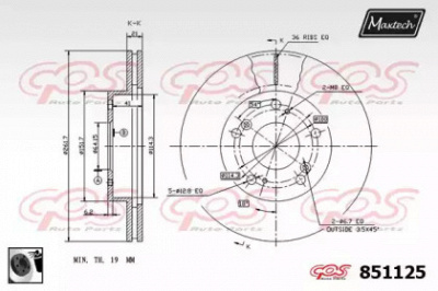 MAXTECH 8511250060 -  Тормозной диск