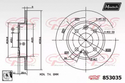 MAXTECH 8530350080 -  Тормозной диск