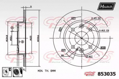 MAXTECH 8530356060 -  Тормозной диск