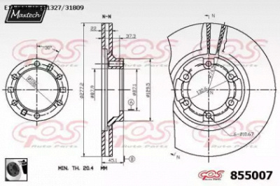 MAXTECH 8550070060 -  Тормозной диск