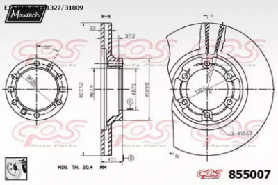 MAXTECH 8550070080 -  Тормозной диск