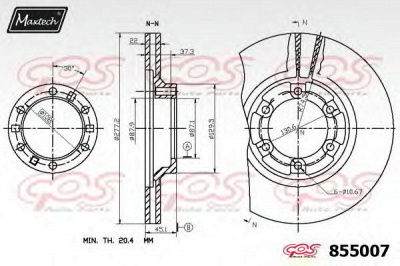 MAXTECH 8550076060 -  Тормозной диск