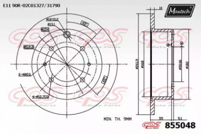 MAXTECH 8550480000 -  Тормозной диск
