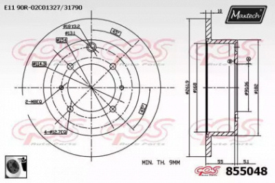 MAXTECH 8550480060 -  Тормозной диск
