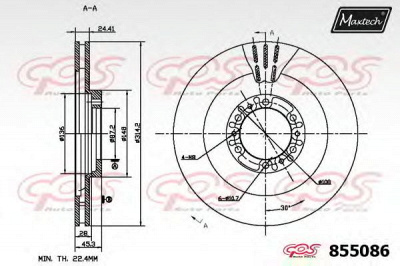 MAXTECH 8550860000 -  Тормозной диск