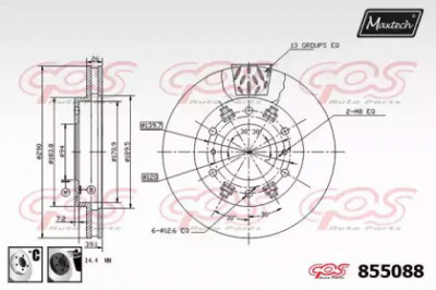 MAXTECH 8550886060 -  Тормозной диск