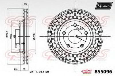 MAXTECH 8550960000 -  Тормозной диск