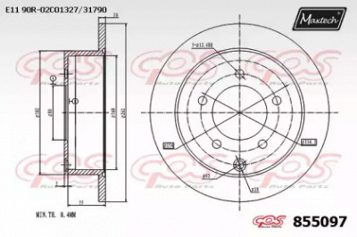 MAXTECH 8550970000 -  Тормозной диск