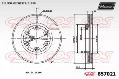 MAXTECH 8570210000 -  Тормозной диск