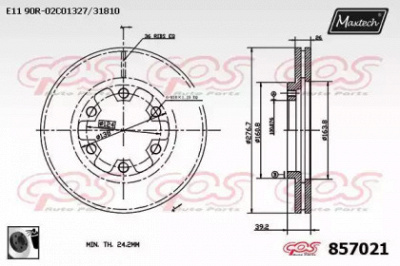 MAXTECH 8570210060 -  Тормозной диск