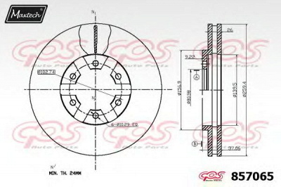 MAXTECH 8570650000 -  Тормозной диск