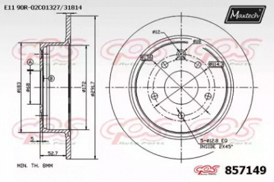 MAXTECH 8571490000 -  Тормозной диск