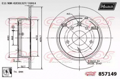 MAXTECH 8571490080 -  Тормозной диск