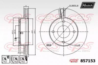 MAXTECH 8571536880 -  Тормозной диск