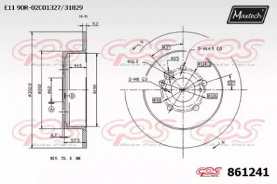 MAXTECH 8612410000 -  Тормозной диск