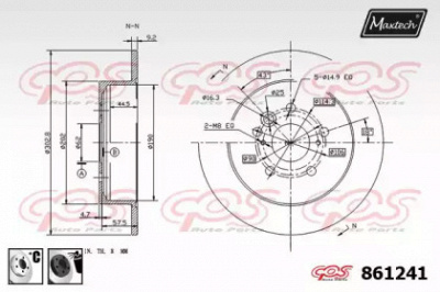 MAXTECH 8612416060 -  Тормозной диск