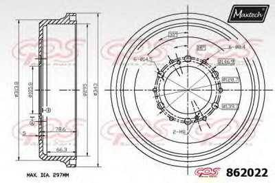 MAXTECH 8620220000 -  Тормозной барабан