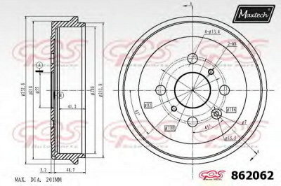 MAXTECH 8620620000 -  Тормозной барабан