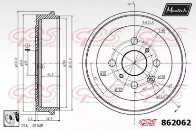 MAXTECH 8620620080 -  Тормозной барабан