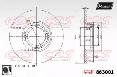 MAXTECH 8630010060 -  Тормозной диск
