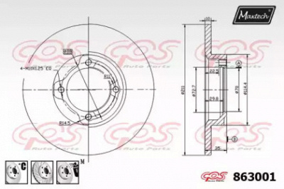 MAXTECH 8630016980 -  Тормозной диск