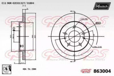 MAXTECH 8630040080 -  Тормозной диск