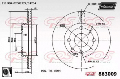 MAXTECH 8630090060 -  Тормозной диск