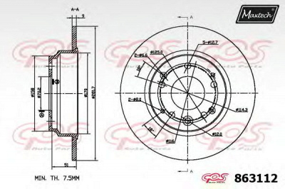 MAXTECH 8631126880 -  Тормозной диск