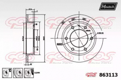 MAXTECH 8631136880 -  Тормозной диск