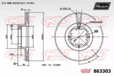 MAXTECH 8633030000 -  Тормозной диск