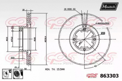 MAXTECH 8633036060 -  Тормозной диск