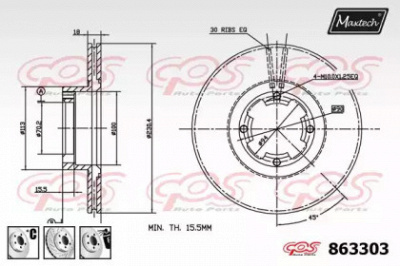MAXTECH 8633036980 -  Тормозной диск