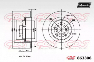 MAXTECH 8633060000 -  Тормозной диск