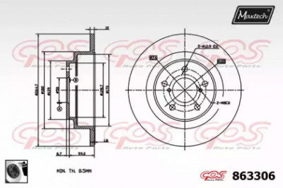 MAXTECH 8633060060 -  Тормозной диск