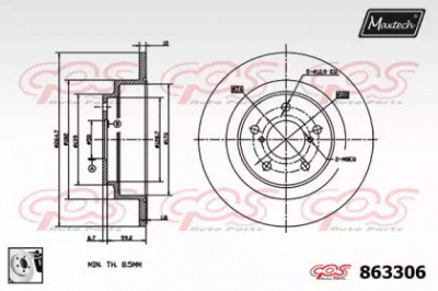 MAXTECH 8633060080 -  Тормозной диск