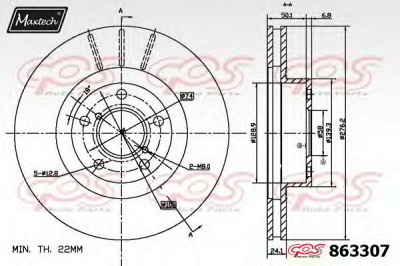 MAXTECH 8633070000 -  Тормозной диск