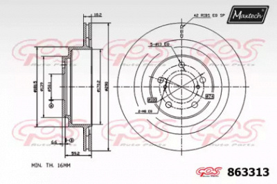 MAXTECH 8633130000 -  Тормозной диск