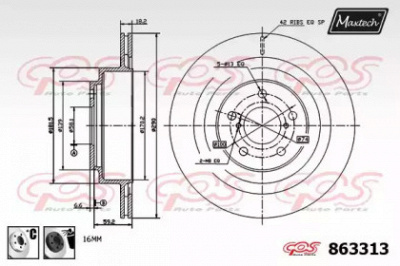 MAXTECH 8633136060 -  Тормозной диск