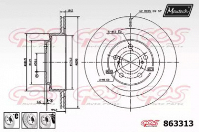 MAXTECH 8633136880 -  Тормозной диск