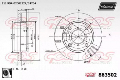 MAXTECH 8635020060 -  Тормозной диск