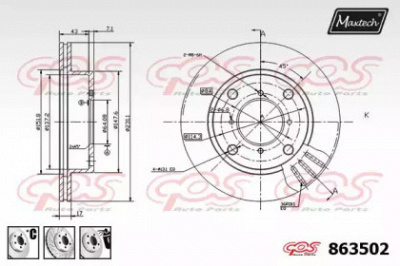 MAXTECH 8635026880 -  Тормозной диск