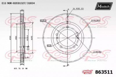 MAXTECH 8635110000 -  Тормозной диск
