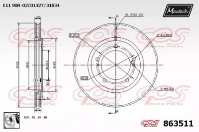 MAXTECH 8635110080 -  Тормозной диск