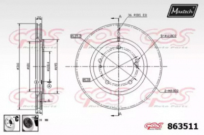 MAXTECH 8635116060 -  Тормозной диск