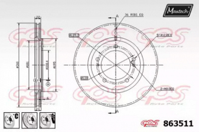MAXTECH 8635116880 -  Тормозной диск