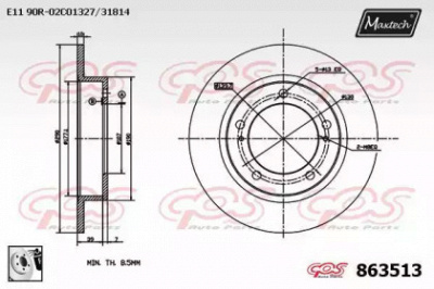 MAXTECH 8635130080 -  Тормозной диск