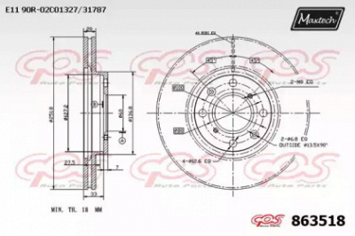 MAXTECH 8635180000 -  Тормозной диск