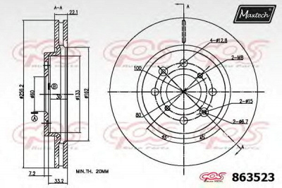MAXTECH 8635236880 -  Тормозной диск